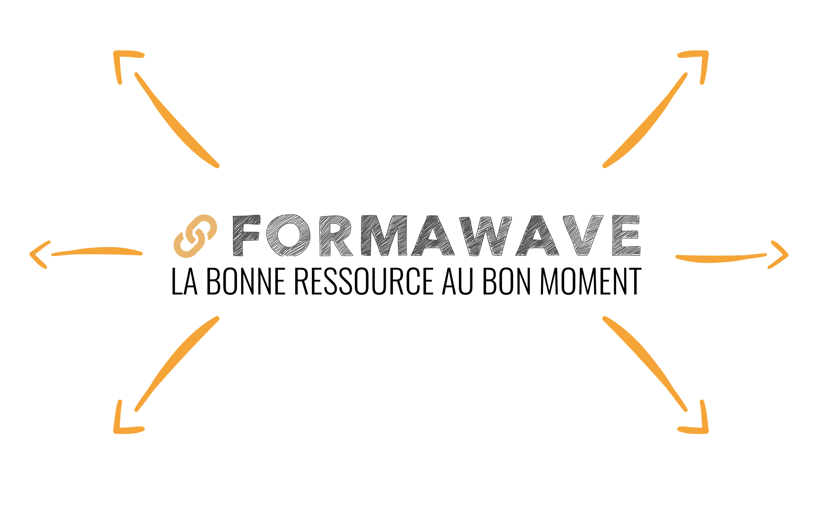 Logo FORMAWAVE avec flêches qui cibleent des services